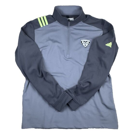 Adidas Mens Large Bonnies Quarter Zip Gray Pullover NWT Team Sport Streetwear - Picture 1 of 14